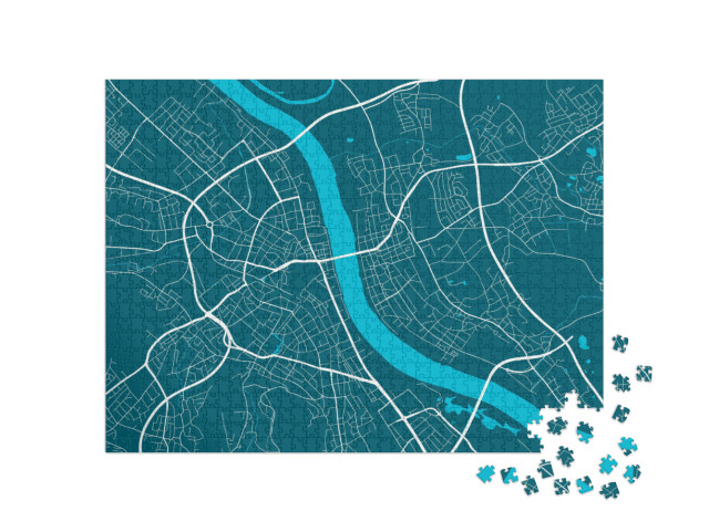 Puzzle 1000 Teile „Vektor-Illustration: Detaillierte Karte der Stadt Bonn“