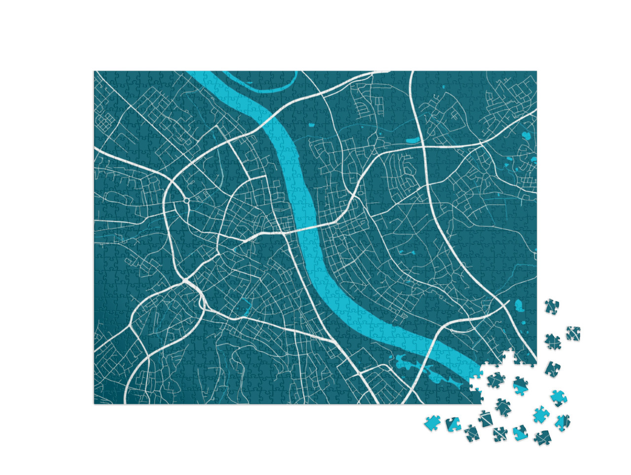 Puzzle 1000 Teile „Vektor-Illustration: Detaillierte Karte der Stadt Bonn“
