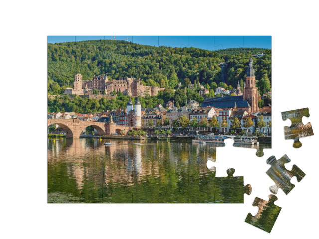 Puzzle 48 Teile „Heidelberger Altstadt am Neckar, Deutschland“
