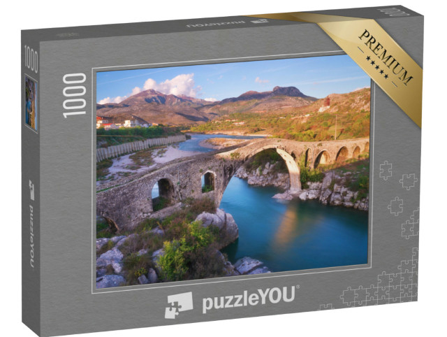 Puzzle 1000 Teile „Die alte Mes-Brücke in Shkoder, Albanien“
