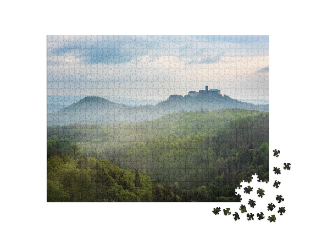 Puzzle 1000 Teile „Wartburg im Morgennebel, Thüringer Wald“