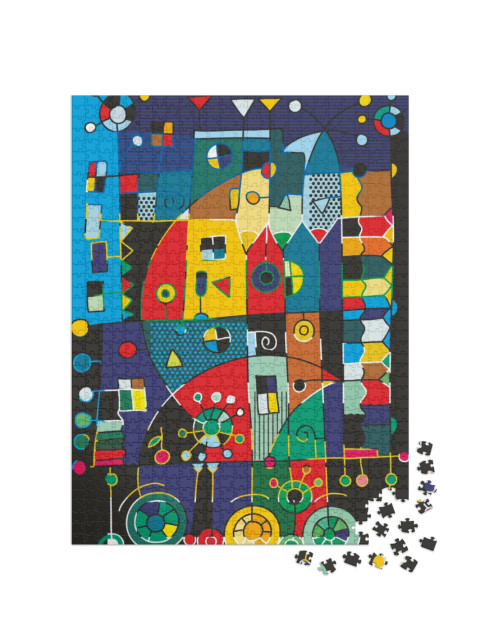 Puzzle 1000 Teile „Grafischer Druck: Das Fahrzeug des Schriftstellers“