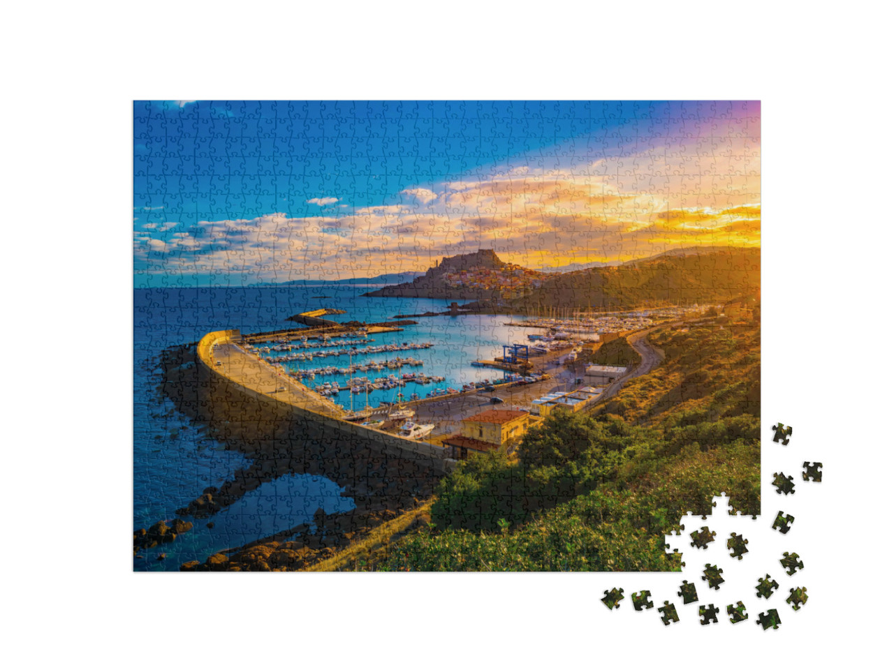 Puzzle 1000 Teile „Gasse von Castelsardo, Sardinien, Italien“