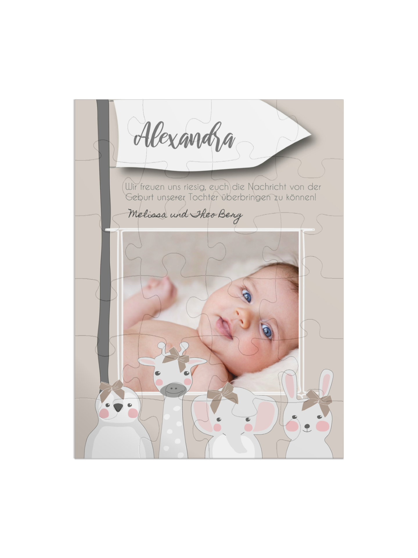 "Tierisch wild" in Hochformat beige