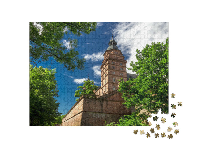 Puzzle 1000 Teile „Wunderschönes Schloss Johannisburg, Aschaffenburg, Deutschland“