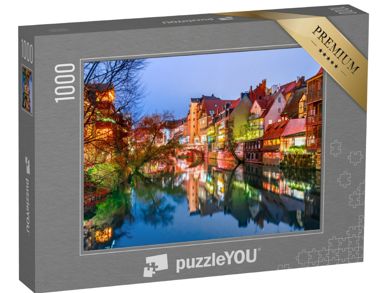Puzzle 1000 Teile „Historische Altstadt von Nürnberg der Pegnitz, Deutschland“