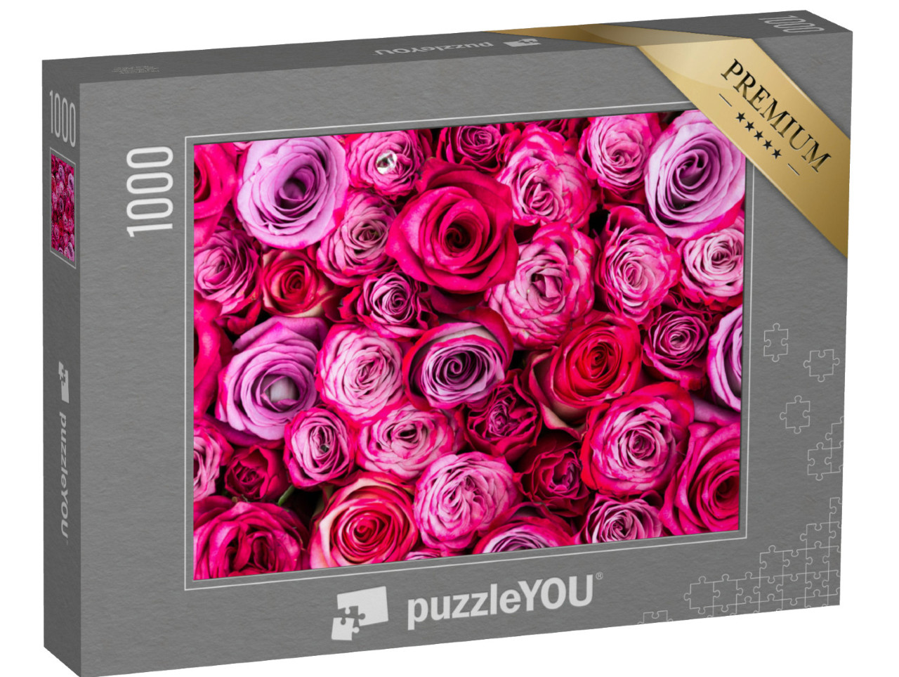 Puzzle 1000 Teile „Wunderschöne pinke Rosenblüten“
