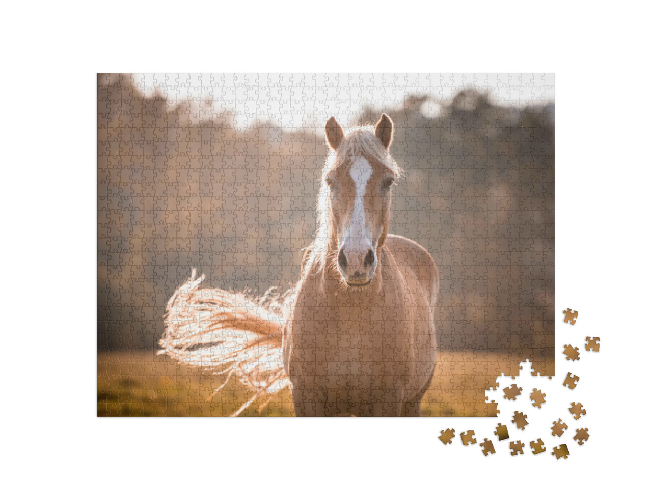 Puzzle 1000 Teile „Haflinger-Pferd mit weißer Blesse“