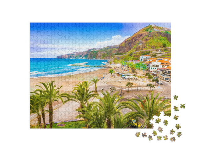 Puzzle 1000 Teile „Malerische Stadt Ribeira Brava, Madeira, Portugal“