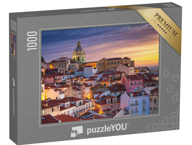 Puzzle 1000 Teile „Sonnenaufgang über Lissabon, Hauptstadt von Portugal“