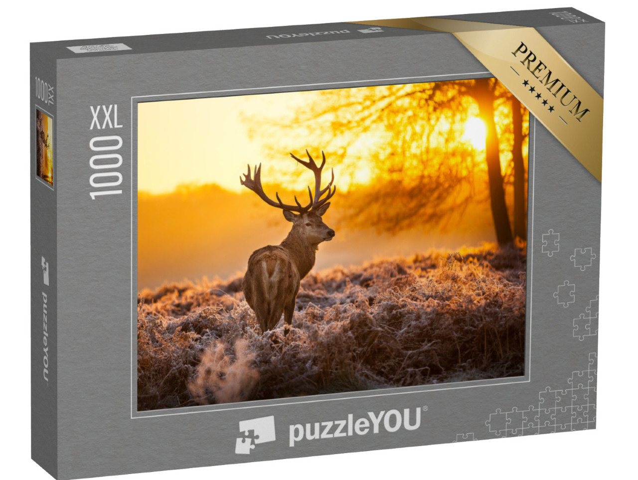 Puzzle 1000 Teile XXL „Rothirsch in der Morgensonne“