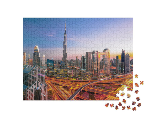 Puzzle 1000 Teile „Skyline des Stadtzentrums von Dubai“