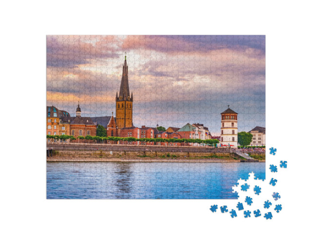 Puzzle 1000 Teile „Skyline von Düsseldorf am Rhein, Deutschland“