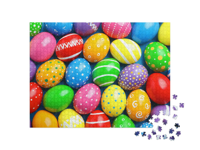 Puzzle 1000 Teile „Viele bunte Ostereier“