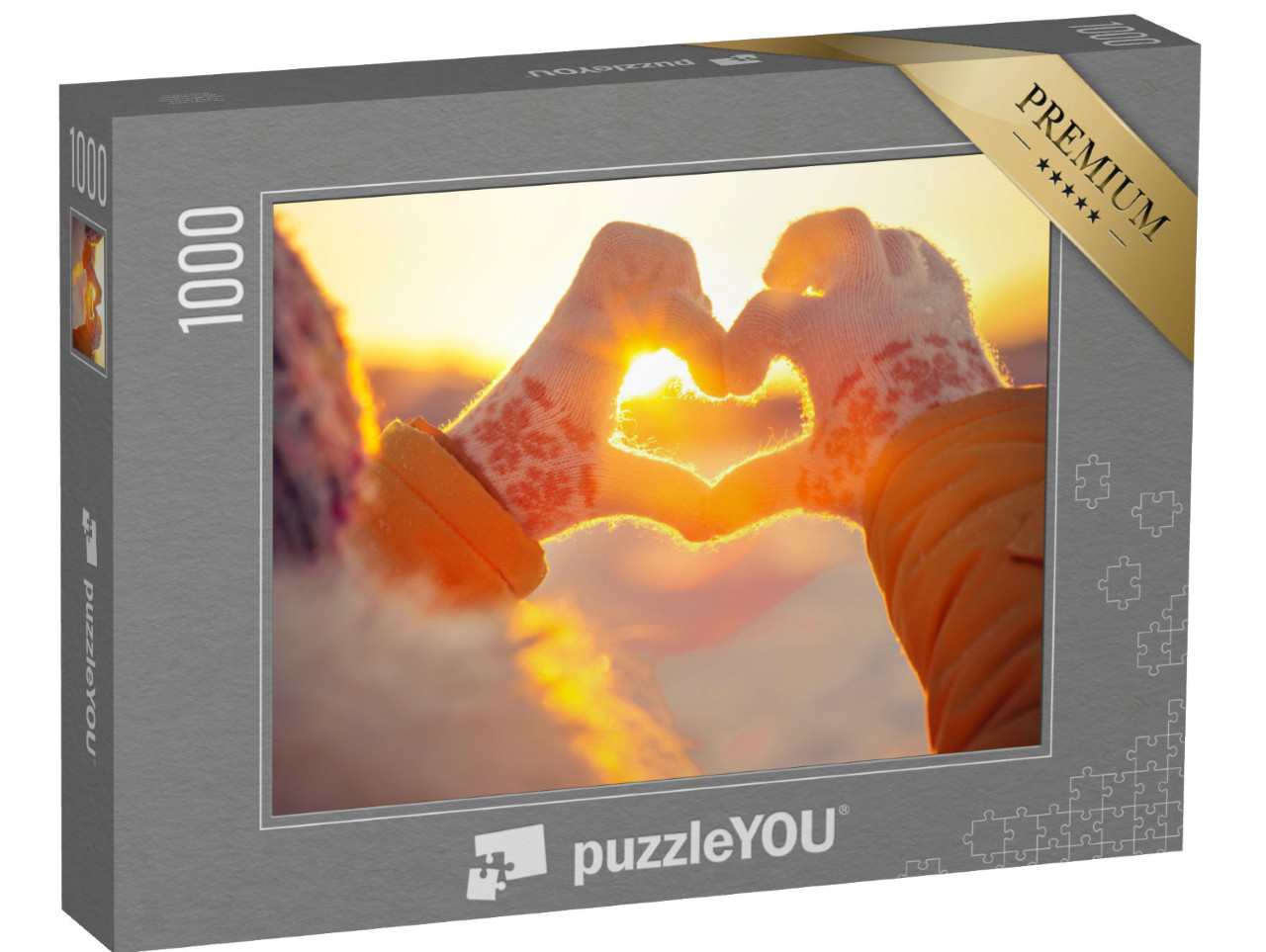 Puzzle 1000 Teile „Ein kleines Herz in der Wintersonne“