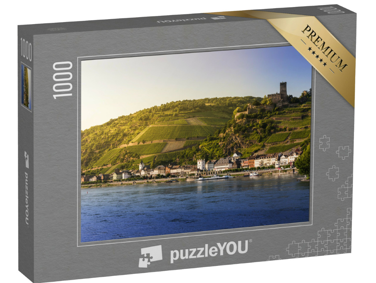 Puzzle 1000 Teile „Malerisches Dorf am Ufer des Rheins“
