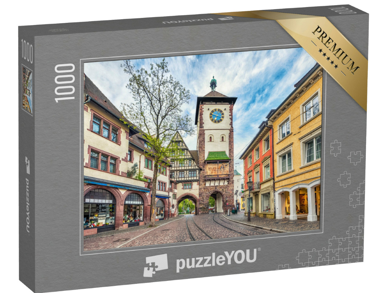 Puzzle 1000 Teile „Historisches Schwabentor in Freiburg im Breisgau, Deutschland“