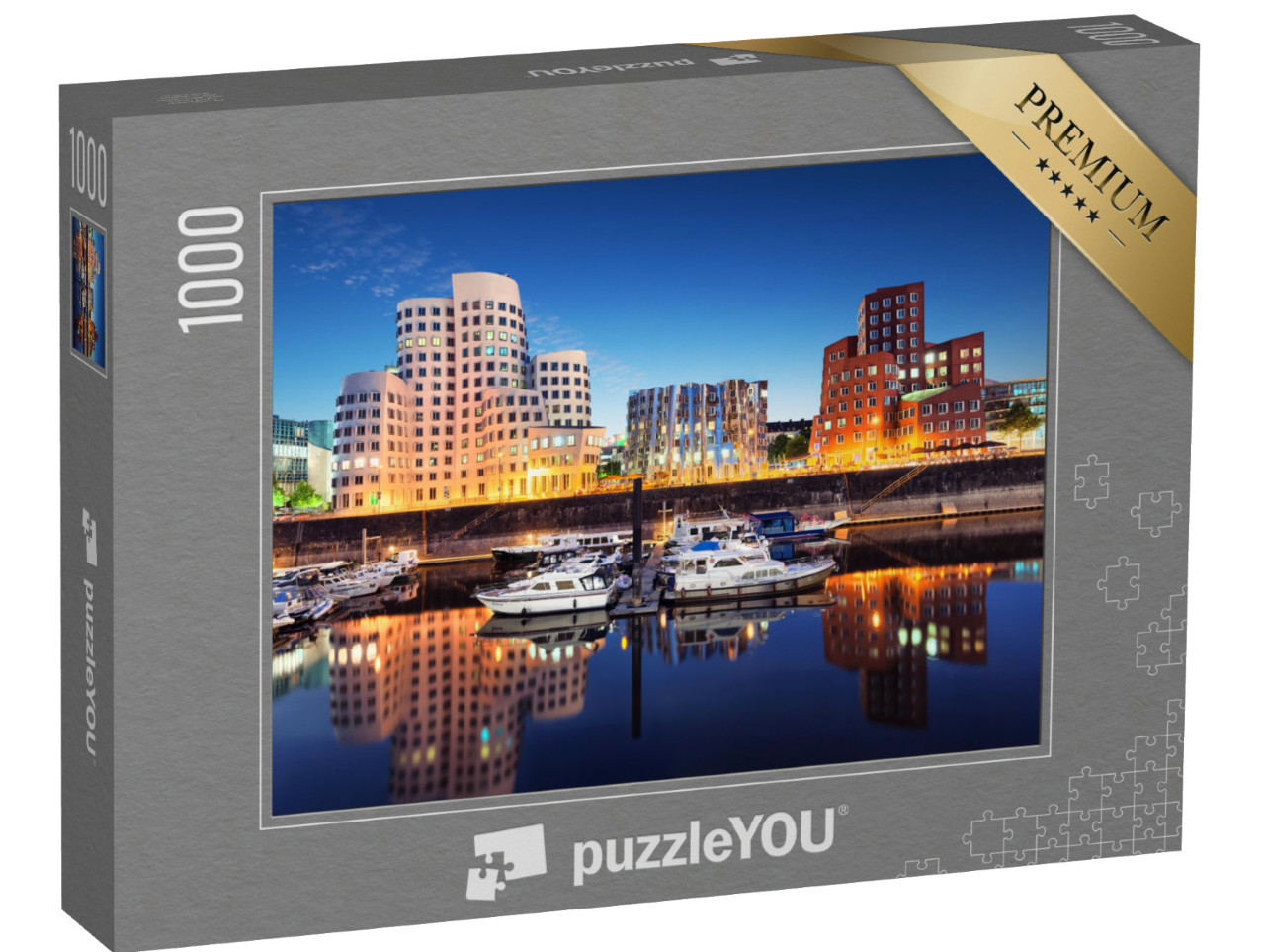 Puzzle 1000 Teile „Düsseldorf Zollhof Skyline“