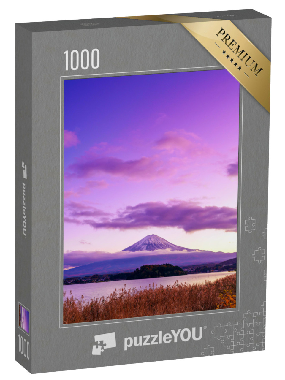 Puzzle 1000 Teile „Mystischer Berg Fuji, Blick vom See Kawaguchi, Japan“