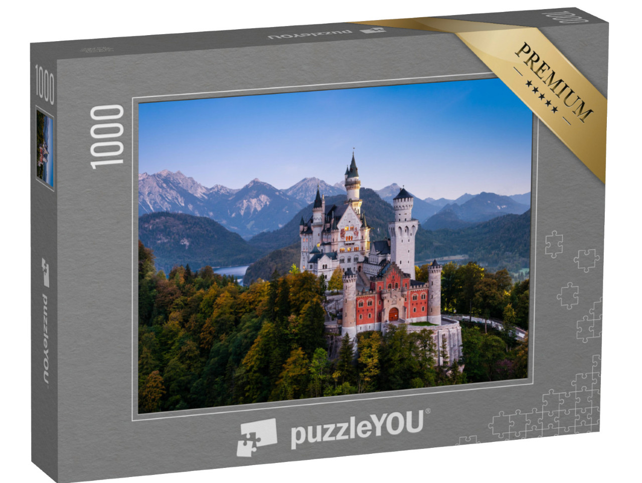 Puzzle 1000 Teile „Schloss Neuschwanstein kurz vor Sonnenaufgang“