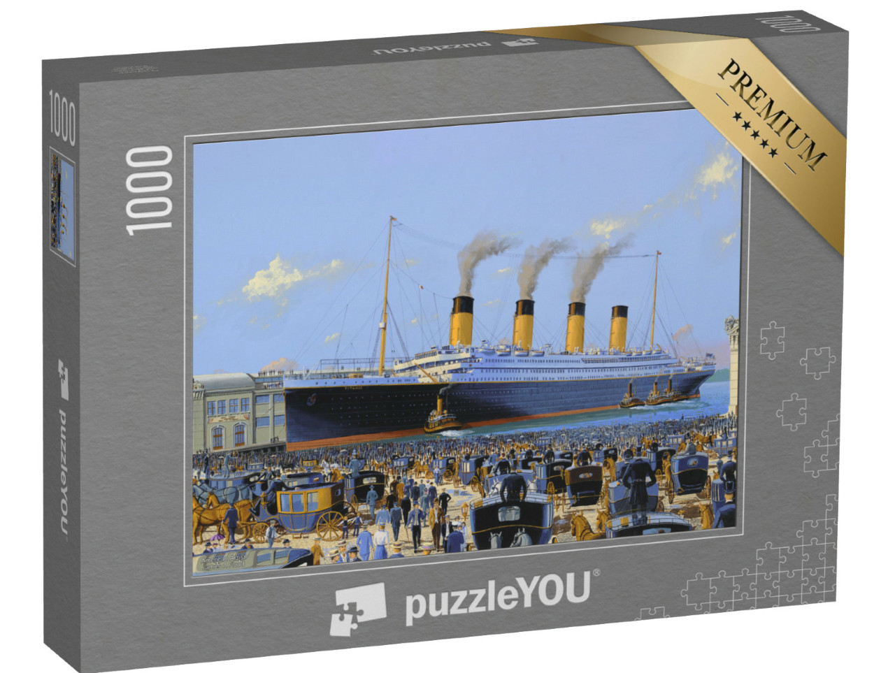 Puzzle 1000 Teile „Titanic kommt an dem Chelsea Piers an“