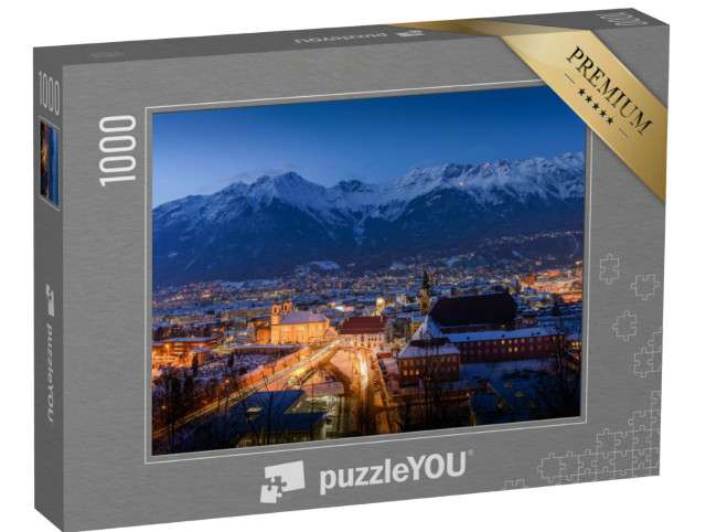 Puzzle 1000 Teile „Winterliches Innsbruck bei Nacht, Österreich“