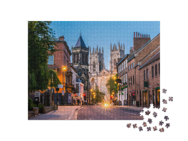 Puzzle 1000 Teile „Abendlicher Blick auf das York Minster, England“