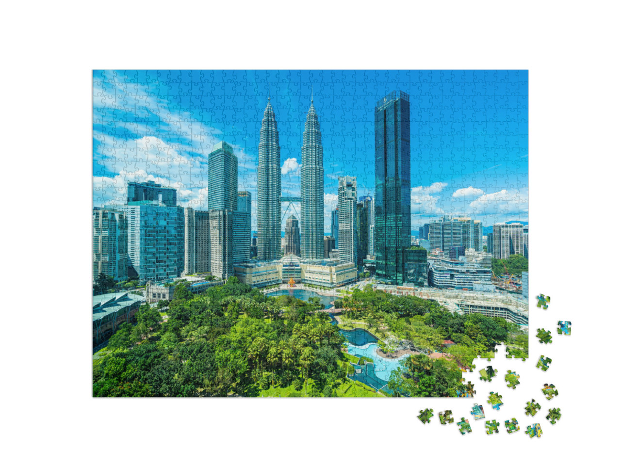 Puzzle 1000 Teile „Skyline von Kuala Lumpur, Hauptstadt von Malaysia“