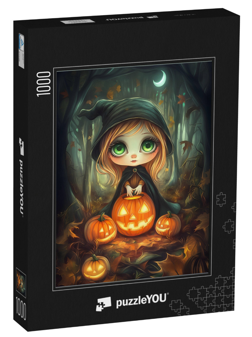 Puzzle 1000 Teile „Hexe in der Halloweennacht“