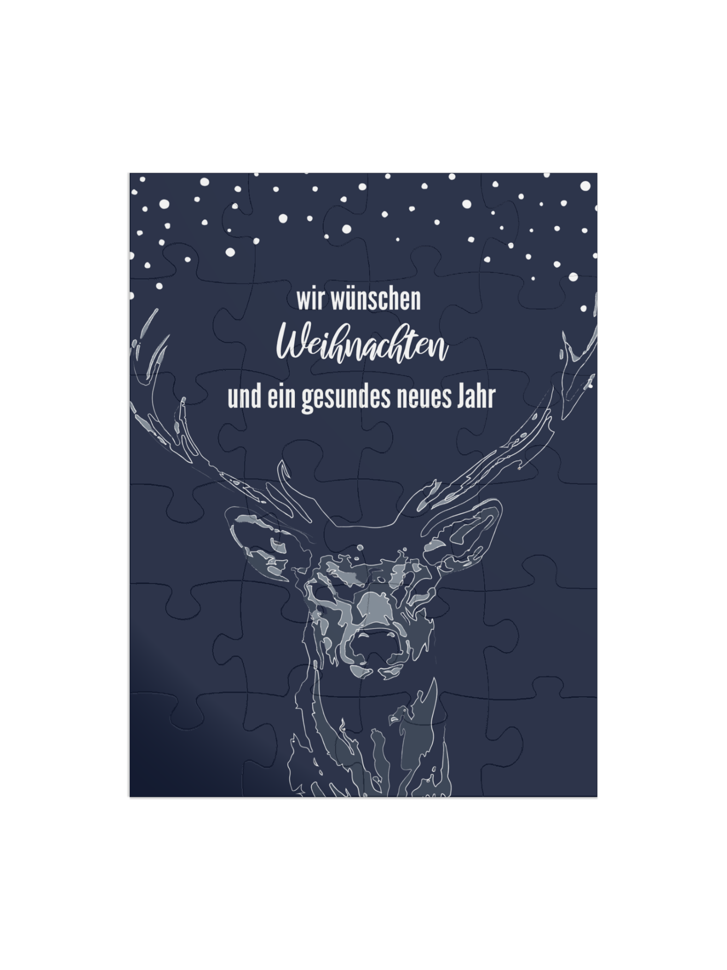 "Raindeer" in Hochformat nachtblau