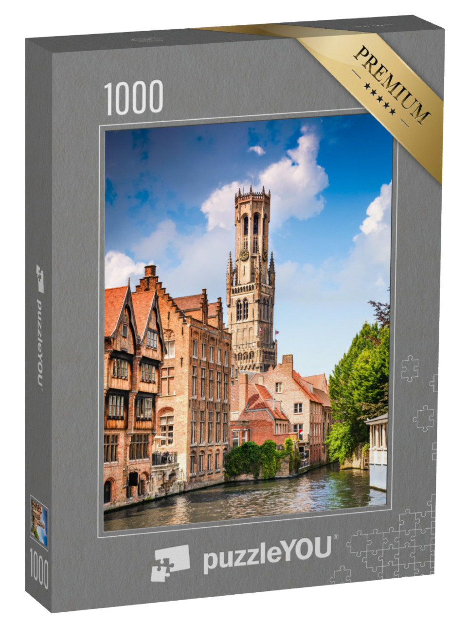 Puzzle 1000 Teile „Szenerie mit Wasserkanal in Brügge, Belgien“