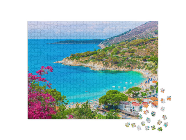 Puzzle 1000 Teile „Blick auf den Strand von Cavoli, Insel Elba, Toskana, Italien“