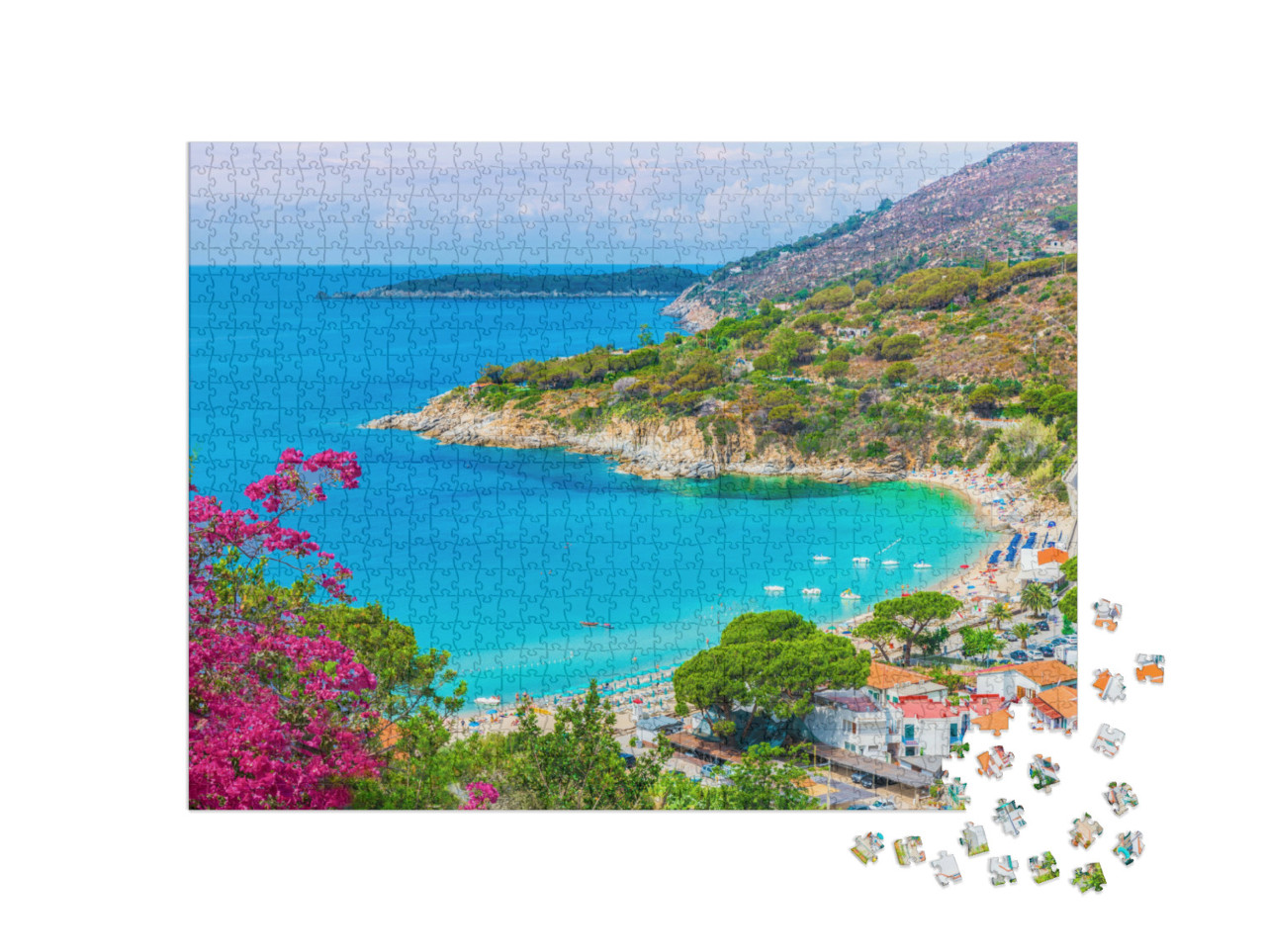 Puzzle 1000 Teile „Blick auf den Strand von Cavoli, Insel Elba, Toskana, Italien“