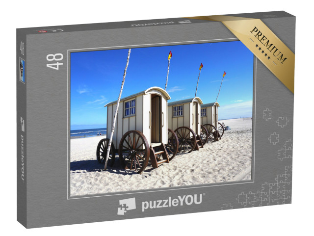 Puzzle 48 Teile „Badewagen auf Norderney, Deutschland“