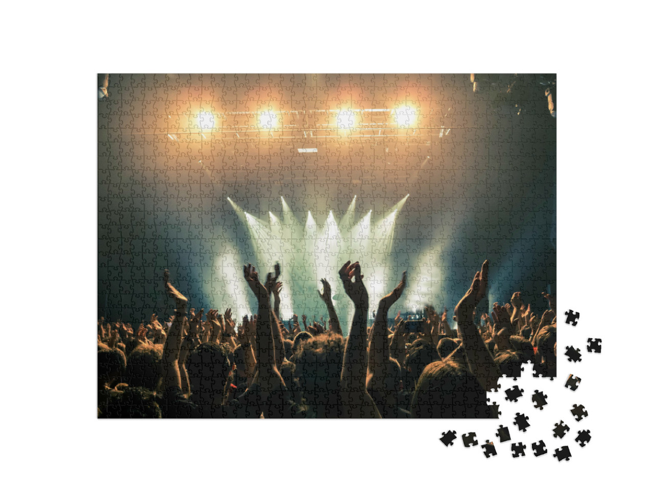 Puzzle 1000 Teile „Konzertbesucher bei einem Konzert, Silhouetten“