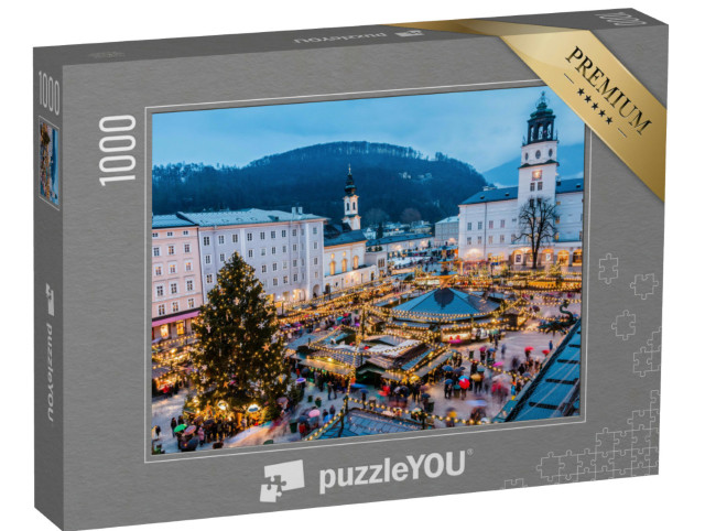 Puzzle 1000 Teile „Altstadt von Salzburg mit Weihnachtsmarkt, Österreich“