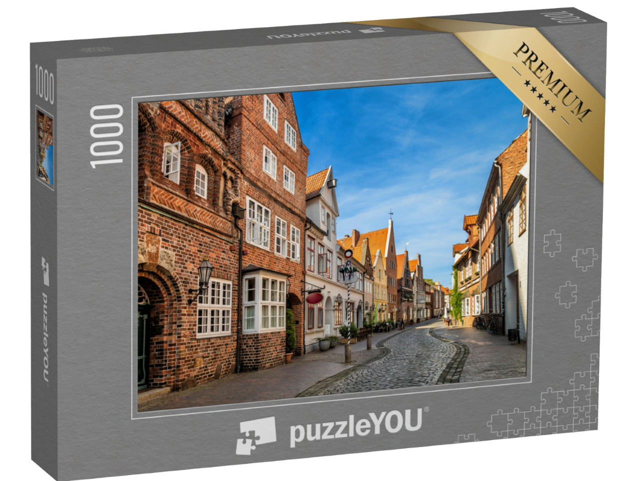 Puzzle 1000 Teile „Straßen der Stadt Lüneburg, Deutschland“
