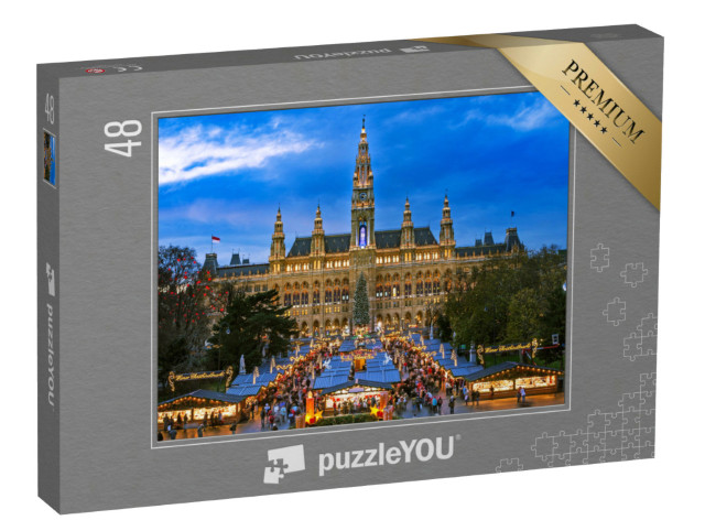 Puzzle 48 Teile „Weihnachtsmarkt in Wien, winterliches Motiv“