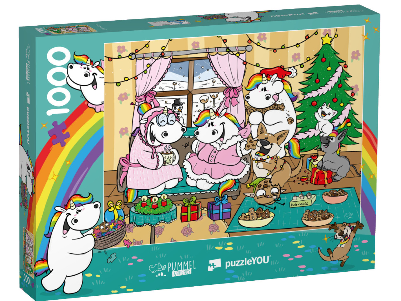 Puzzle 1000 Teile „Pummeleinhorn: Pummel & Friends - Pummel-Weihnachten“