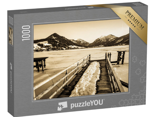 Puzzle 1000 Teile „Bayern: Schliersee im Winter, sepia“