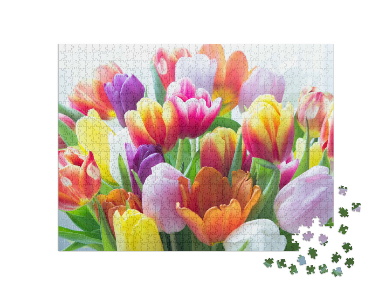 Puzzle 1000 Teile „Ein Strauß bunter Tulpen“