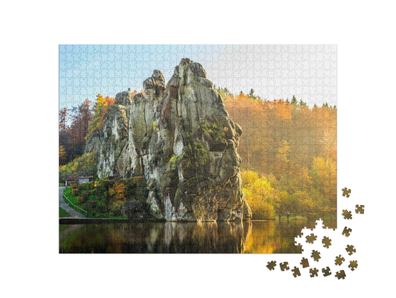 Puzzle 1000 Teile „Externsteine, Teutoburger Wald, Nordrhein-Westfalen, Deutschland“