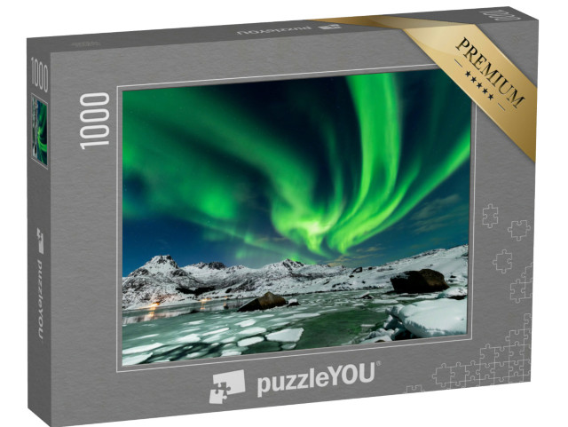 Puzzle 1000 Teile „Aurora Borealis Landschaft“