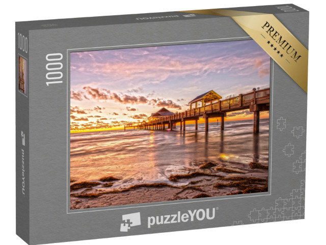 Puzzle 1000 Teile „Sonnenuntergang am Clearwater Beach Pier, Florida“