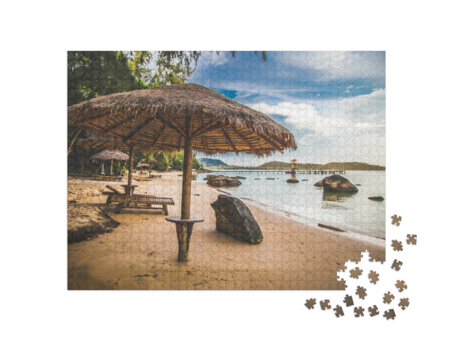 Puzzle 1000 Teile „Koh Rong Insel, Sonnenuntergang auf Koh Rong, Kambodscha“