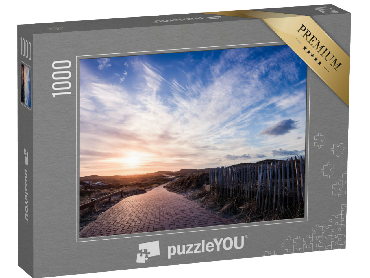 Puzzle 1000 Teile „Wolken über dem Radweg auf Norderney“