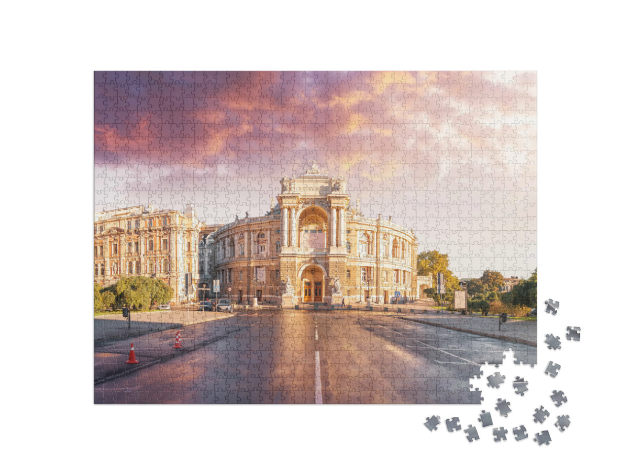 Puzzle 1000 Teile „Panorama von Odessa mit Oper und Theater, Ukraine“