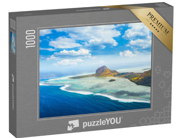 Puzzle 1000 Teile „Wunderschöne Luftaufnahme der Halbinsel Le Morne Brabant auf Mauritius“
