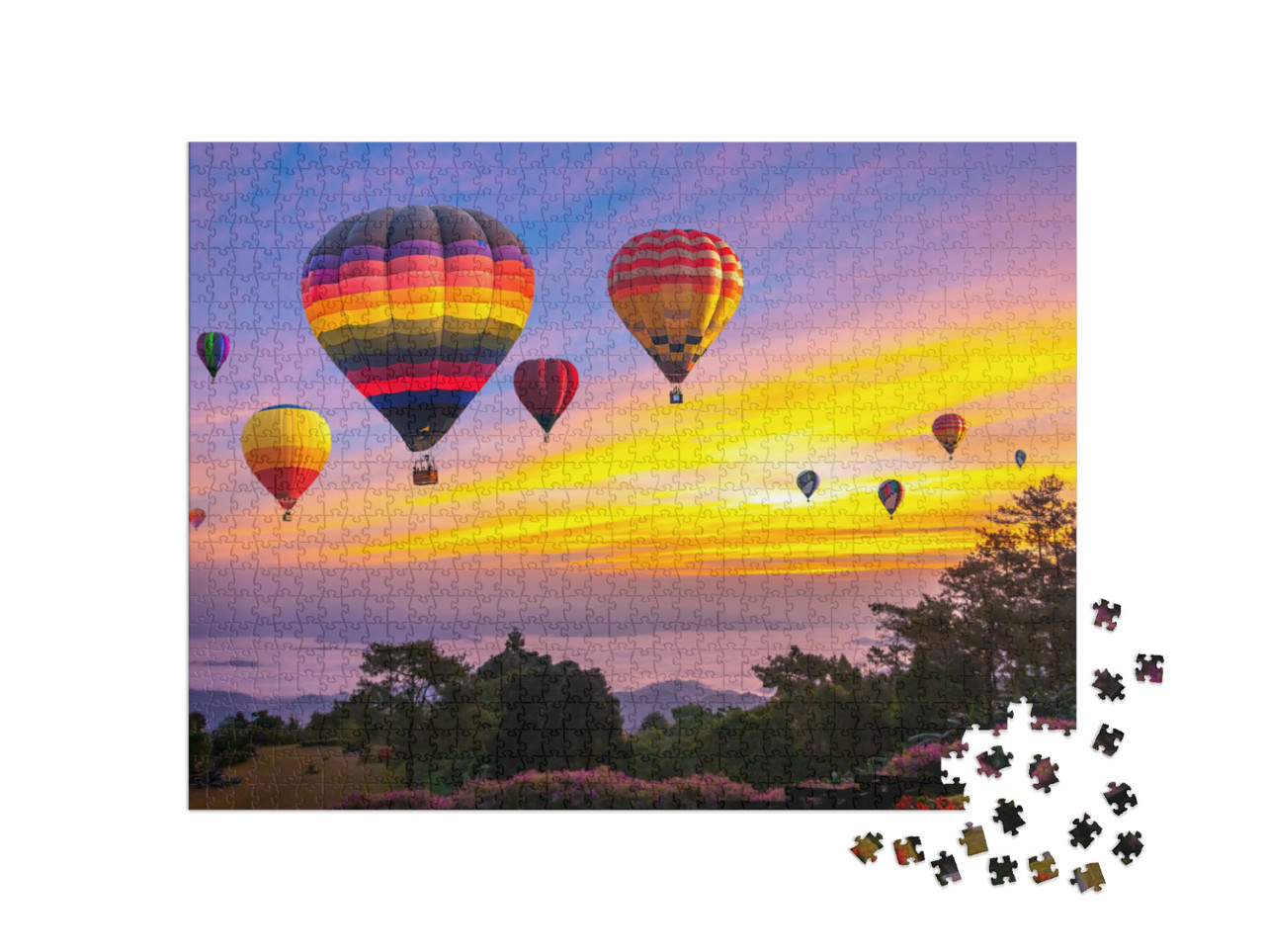 Puzzle 1000 Teile „Heißluftballons über Chiang Mai, Thailand“