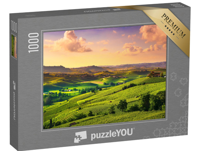 Puzzle 1000 Teile „Weinberge im Piemont, Italien“